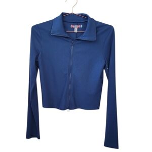 URBAN OUTFITTERS Blue Lottie Long Sleeve Zip Up Top Size L
